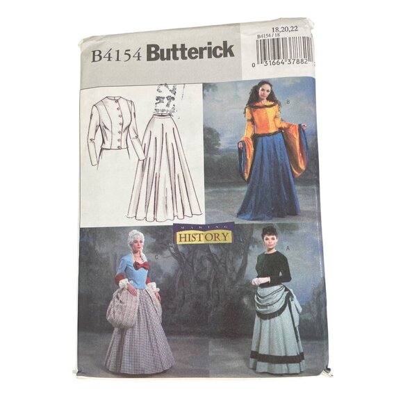 Butterick B4154 Historical Costume Sewing Pattern Sizes 18 20 22 Vintage UNCUT - Picture 1 of 7